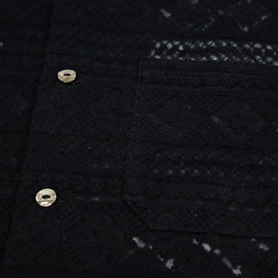 LACE ALOHA SHIRT - BLACK KML-SSH001