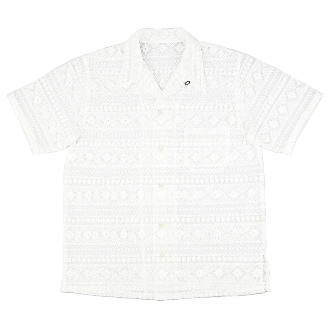 LACE ALOHA SHIRT - WHITE KML-SSH001